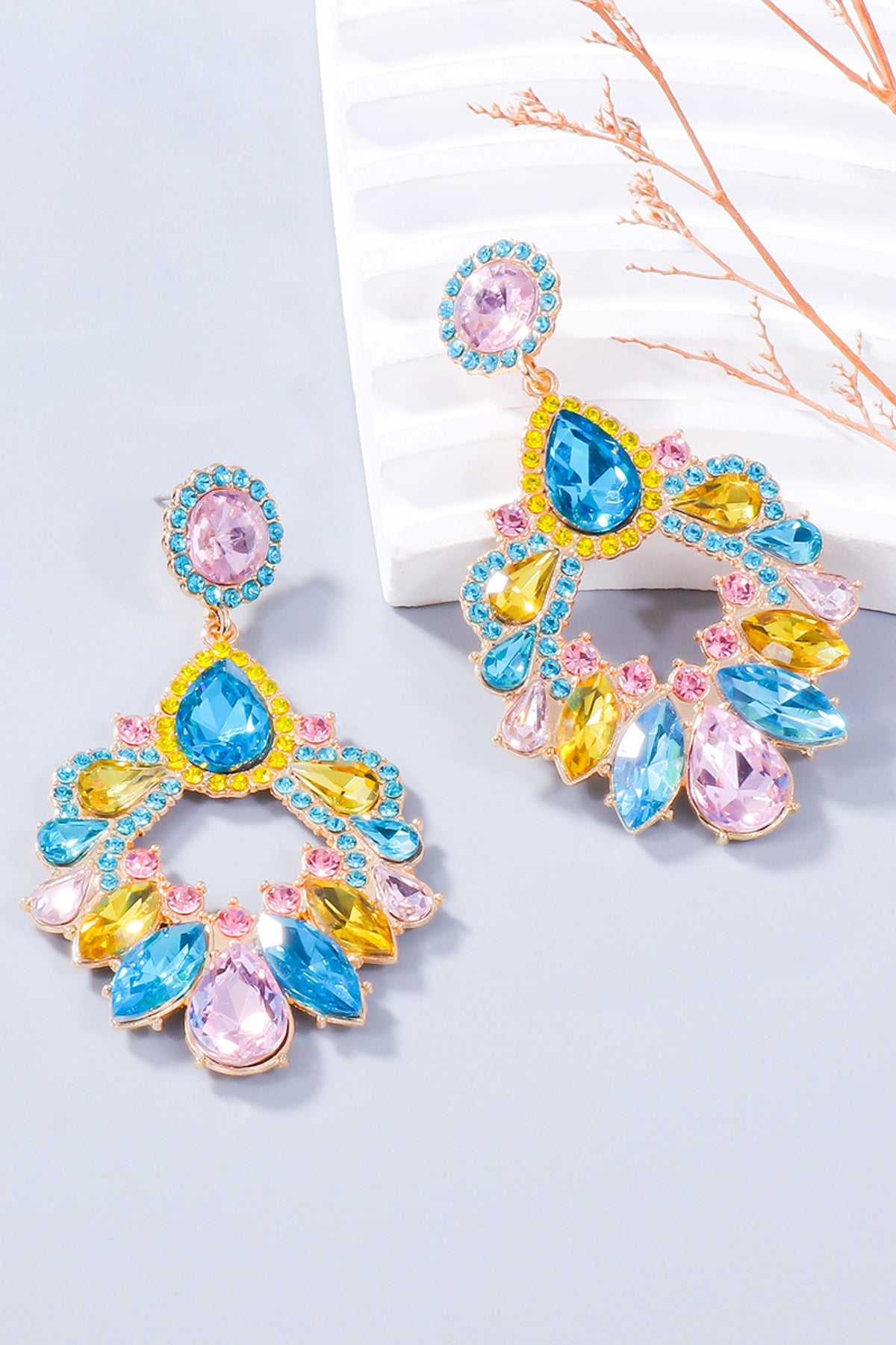 Alloy Rhinestone Dangle Earrings